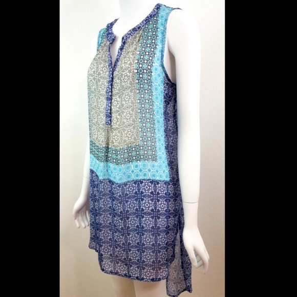 🌸3/$25 NWOT Knox Rose Sheer Boho High-Lo Tunic Flowy Top Beach Coverup, Size XS - Picture 7 of 11